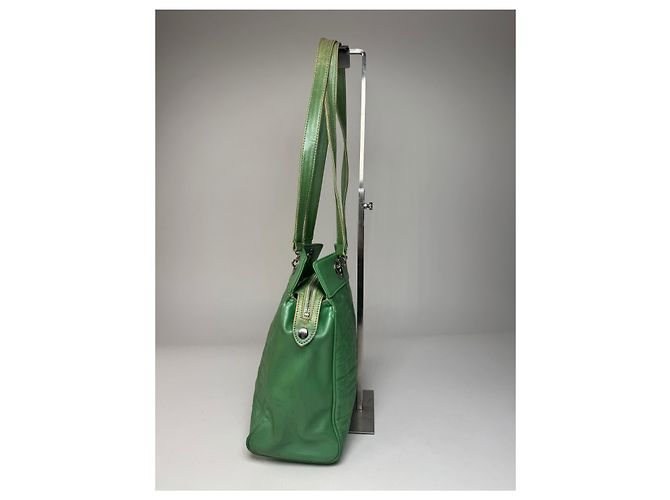 Courreges Vintage Courrèges Leder Mobogram Handtasche grün - Ansicht 5