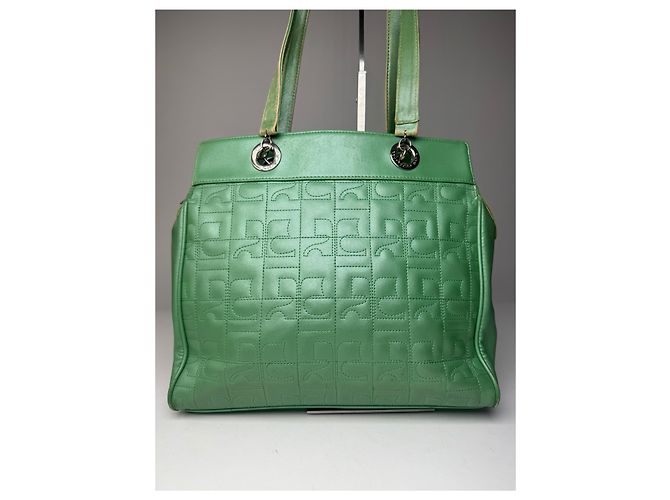 Courreges Vintage Courrèges Leder Mobogram Handtasche grün - Ansicht 6