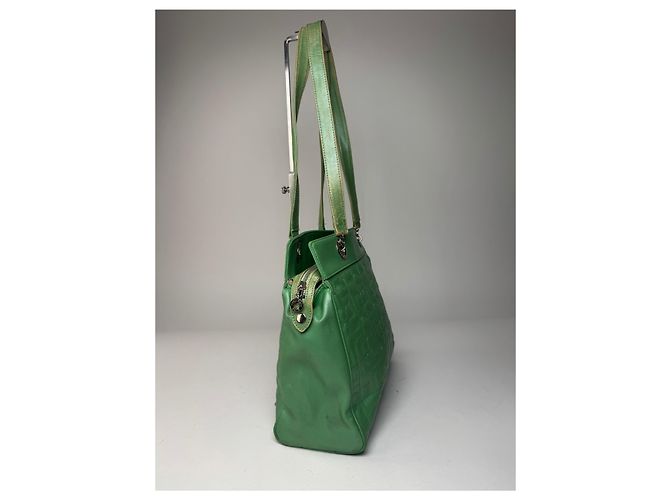 Courreges Vintage Courrèges Leder Mobogram Handtasche grün - Ansicht 7