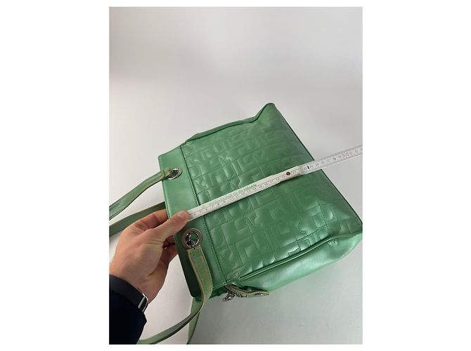 Courreges Vintage Courrèges Leder Mobogram Handtasche grün - Ansicht 9