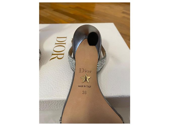 Dior Dway Silberne High Heels Weiß - Ansicht 4