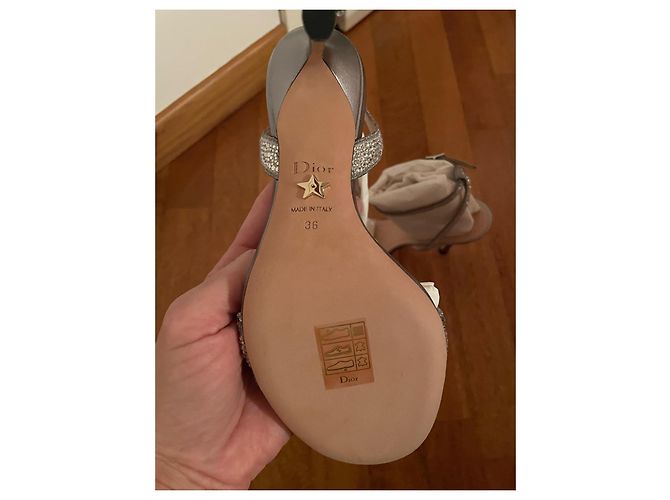 Dior Dway Silberne High Heels Weiß - Ansicht 5