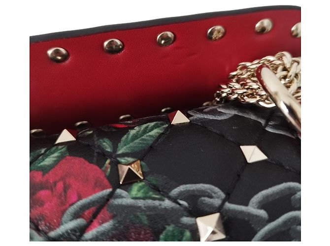 Borsa Valentino Rockstud Spike in pelle nera e rossa Multicolore - vista 15