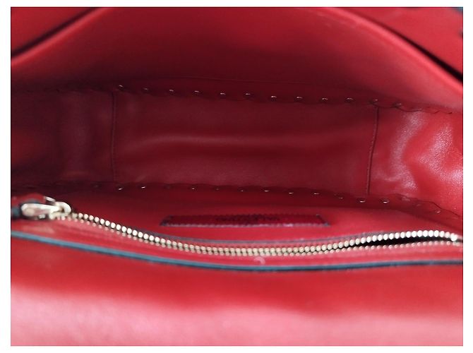 Borsa Valentino Rockstud Spike in pelle nera e rossa Multicolore - vista 9