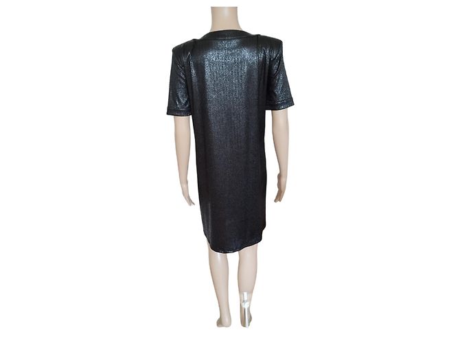 Chanel gerade schwarze Kleid, glänzende Optik - Ansicht 4
