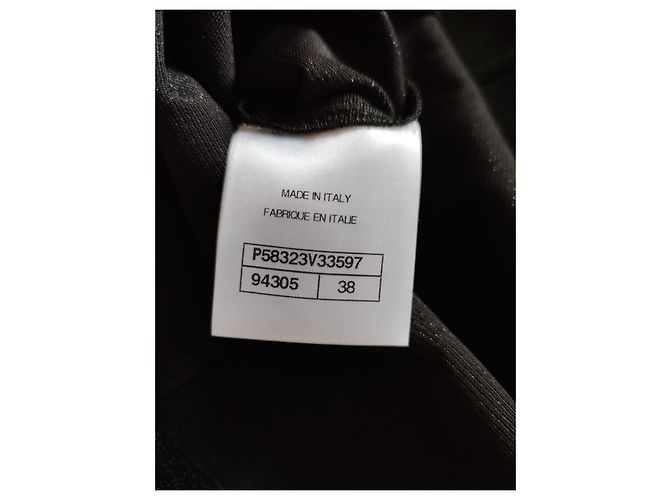 Chanel gerade schwarze Kleid, glänzende Optik - Ansicht 9