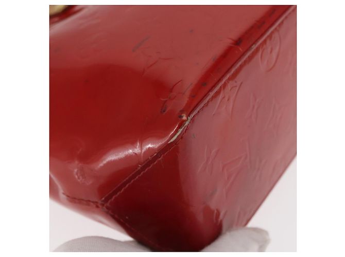 LOUIS VUITTON Monogram Vernis Reade PM Borsa a Mano Rossa M91088 LV Auth ti3591 Rosso - vista 10