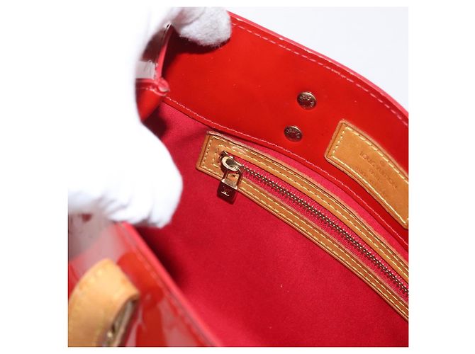 LOUIS VUITTON Monogram Vernis Reade PM Borsa a Mano Rossa M91088 LV Auth ti3591 Rosso - vista 19