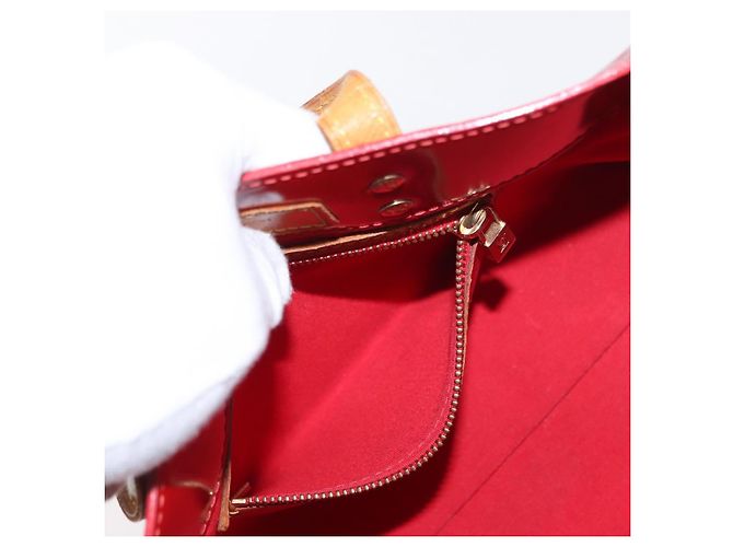 LOUIS VUITTON Monogram Vernis Reade PM Borsa a Mano Rossa M91088 LV Auth ti3591 Rosso - vista 20