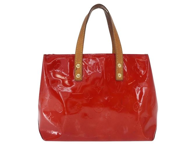 LOUIS VUITTON Monogram Vernis Reade PM Borsa a Mano Rossa M91088 LV Auth ti3591 Rosso - vista 3