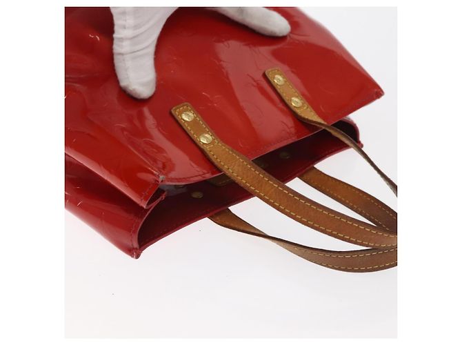 LOUIS VUITTON Monogram Vernis Reade PM Borsa a Mano Rossa M91088 LV Auth ti3591 Rosso - vista 6
