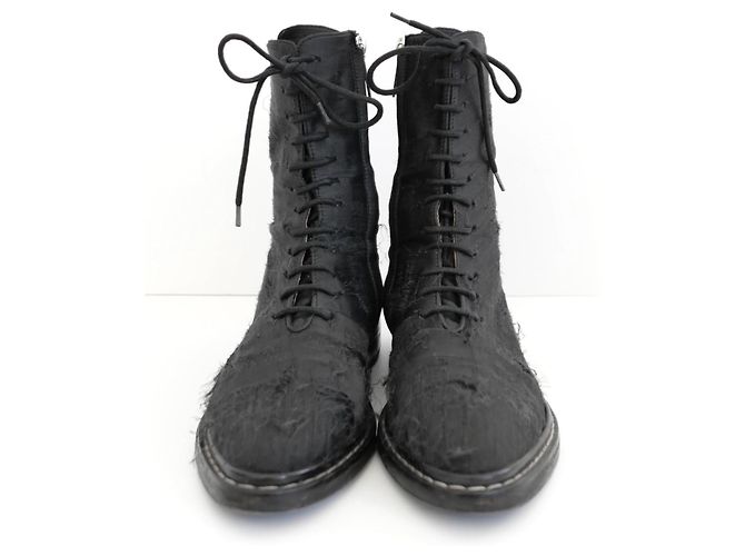 Botas de combate de seda desgastada Fara de The Row Negro - vista 2