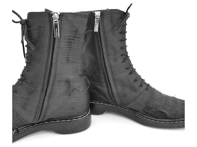 Botas de combate de seda desgastada Fara de The Row Negro - vista 4