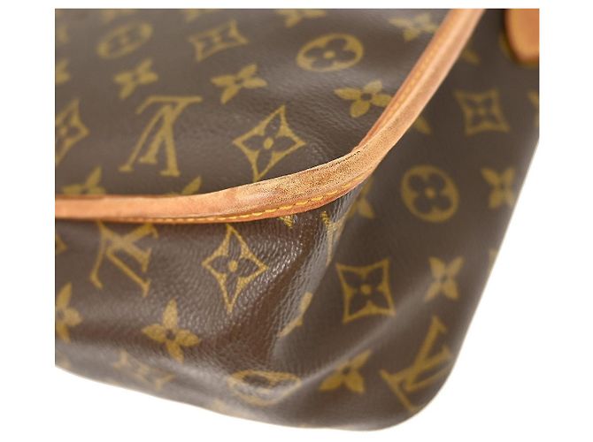 Gibeciere Sac Messenger Gibecière Louis Vuitton en Toile Monogram GM Marron - vue 6