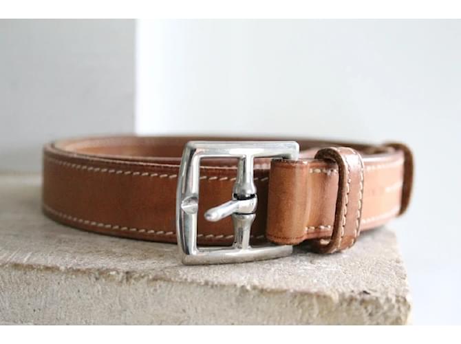 Hermès brauner Ledergürtel Größe 36 Kamel - Ansicht 7