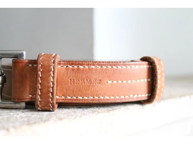 Hermès brauner Ledergürtel Größe 36 Kamel - Ansicht 8