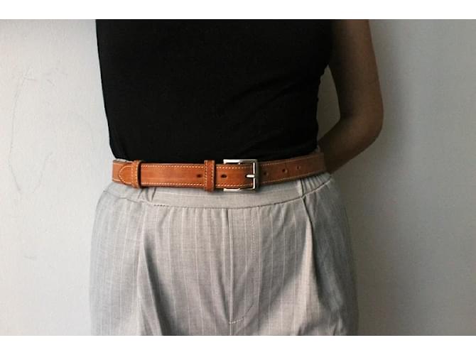 Hermès brauner Ledergürtel Größe 36 Kamel - Ansicht 9