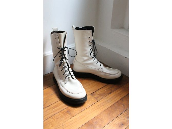 The row Las botines modelo Patty en cuero blanco talla 37 - vista 7