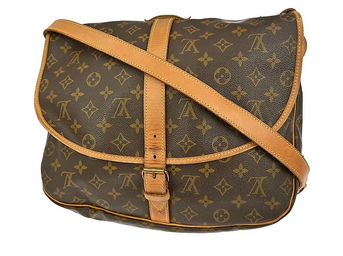 Borsa Saumur Louis Vuitton in tela Monogram 35 Marrone - vista 2