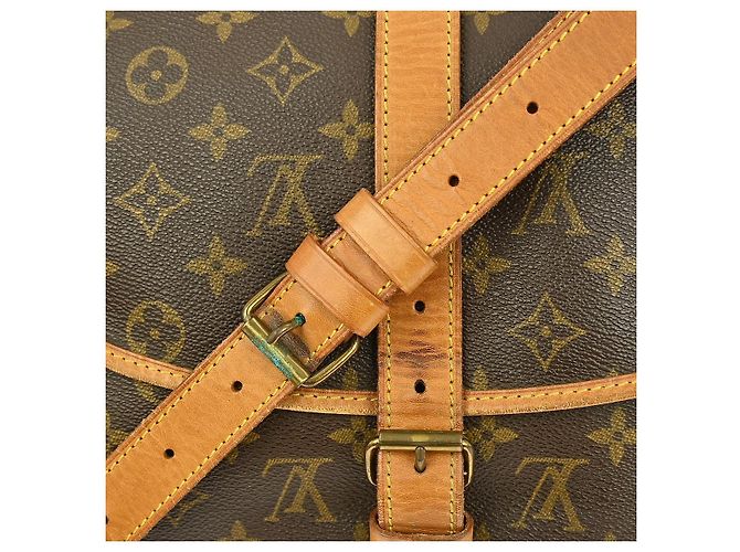 Borsa Saumur Louis Vuitton in tela Monogram 35 Marrone - vista 6