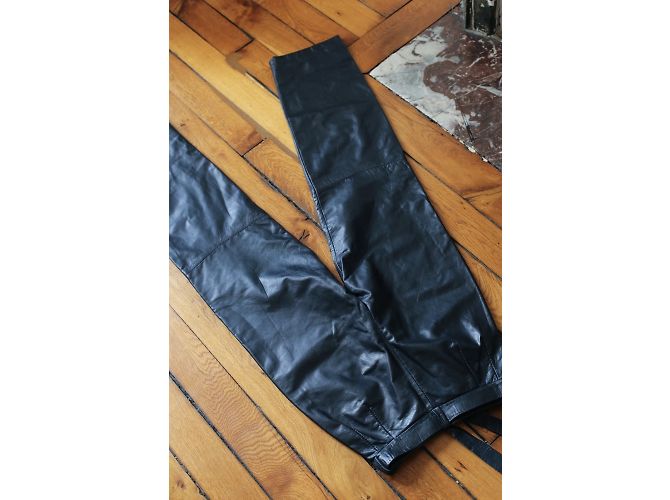 Dior hochgeschnittene Lederhose Größe 32/34 Marineblau - Ansicht 3