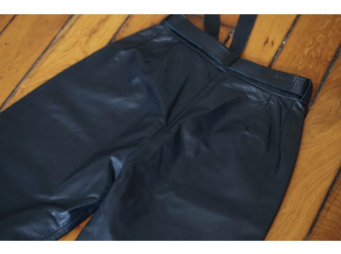 Dior hochgeschnittene Lederhose Größe 32/34 Marineblau - Ansicht 4
