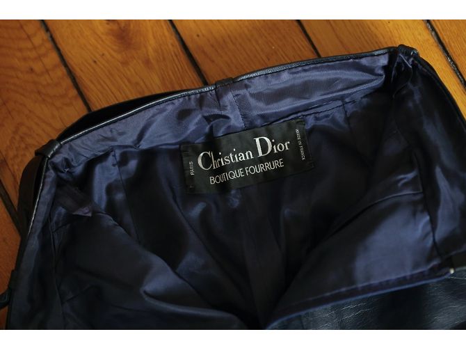 Dior hochgeschnittene Lederhose Größe 32/34 Marineblau - Ansicht 5