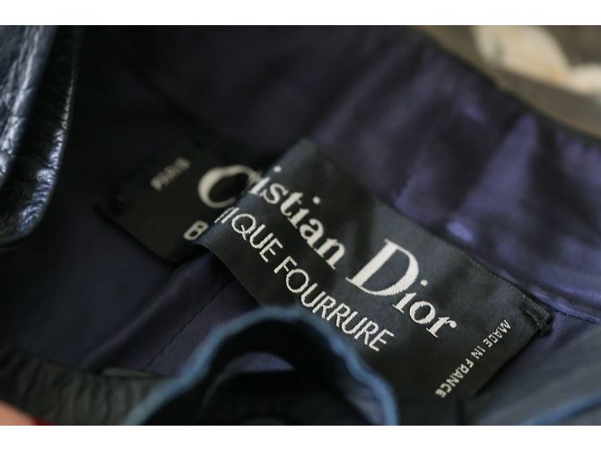 Dior hochgeschnittene Lederhose Größe 32/34 Marineblau - Ansicht 6