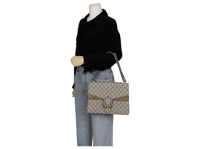 Gucci Borsa a Spalla Media Dionysus Marrone - vista 10