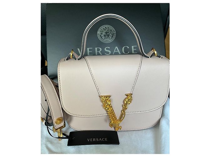 Borsa a mano Versace Virtus Barocco V Small in pelle di vitello Rosa - vista 4