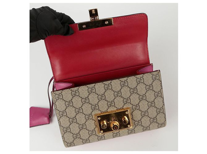 Padlock Gucci Borsa a tracolla piccola a catena con lucchetto Rosso - vista 14