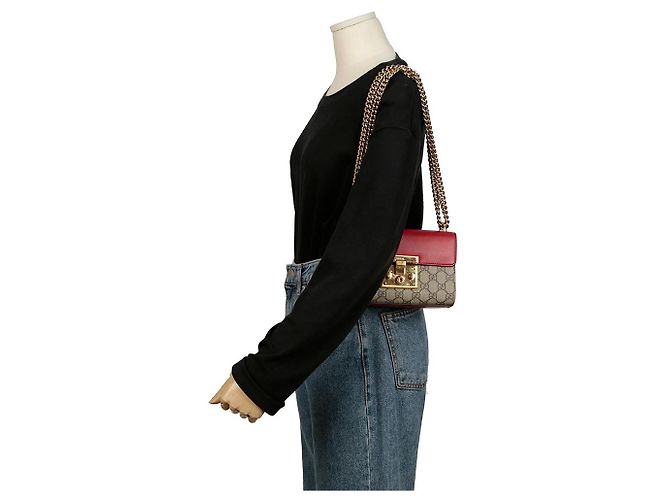 Padlock Gucci Borsa a tracolla piccola a catena con lucchetto Rosso - vista 17