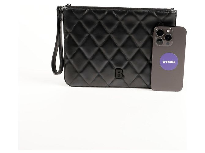 Balenciaga Clutch trapuntata con logo Nero - vista 11