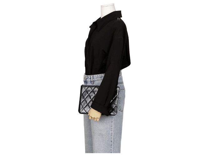 Balenciaga Clutch trapuntata con logo Nero - vista 13