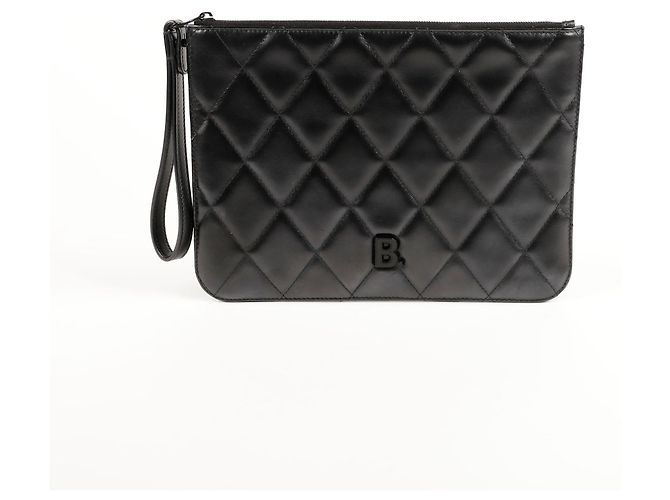 Balenciaga Clutch trapuntata con logo Nero - vista 2