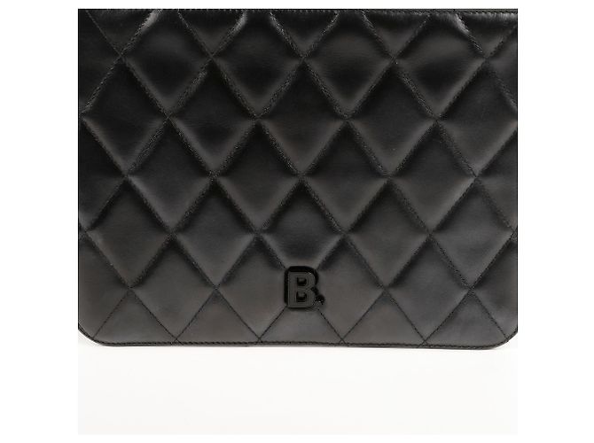 Balenciaga Clutch trapuntata con logo Nero - vista 3