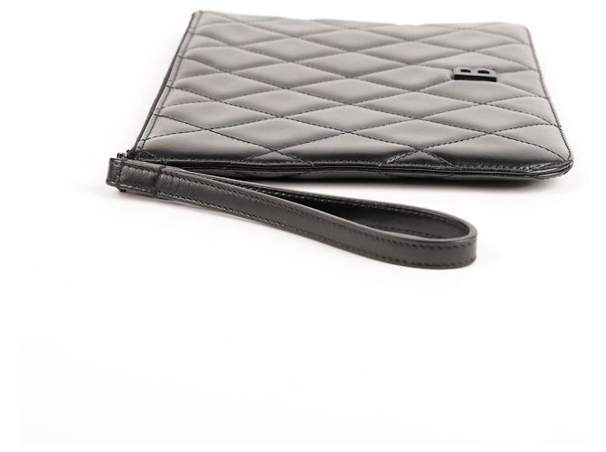 Balenciaga Clutch trapuntata con logo Nero - vista 7