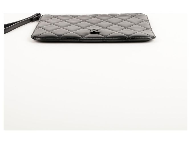 Balenciaga Clutch trapuntata con logo Nero - vista 8