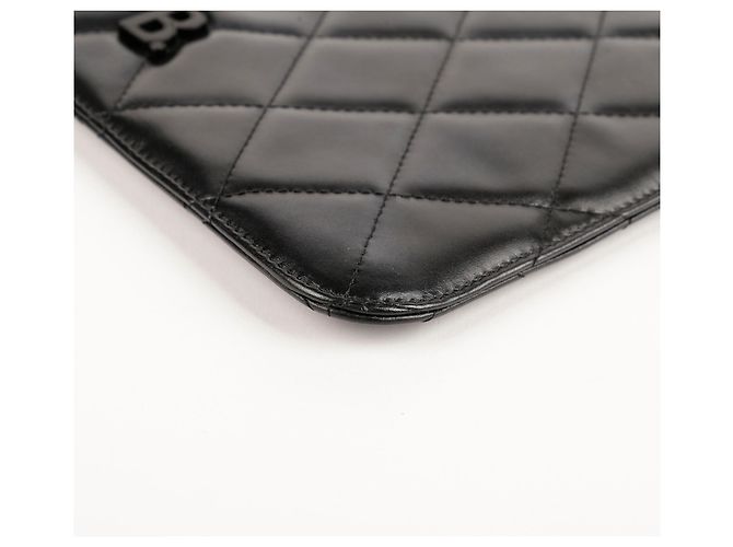 Balenciaga Clutch trapuntata con logo Nero - vista 9