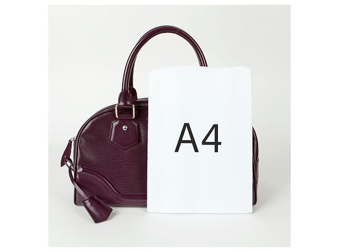 Louis Vuitton Borsa Tote Bowling Montaigne GM Porpora - vista 13