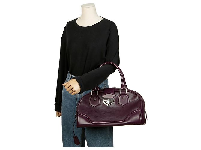 Louis Vuitton Borsa Tote Bowling Montaigne GM Porpora - vista 18