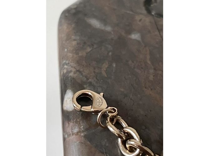 Collana Chanel in metallo argentato con lettere CHANEL Argento - vista 5
