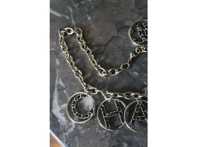 Collana Chanel in metallo argentato con lettere CHANEL Argento - vista 9