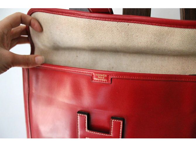 Clutch Jige di Hermès in pelle rossa Rosso - vista 5