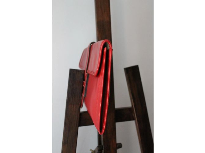 Clutch Jige di Hermès in pelle rossa Rosso - vista 8