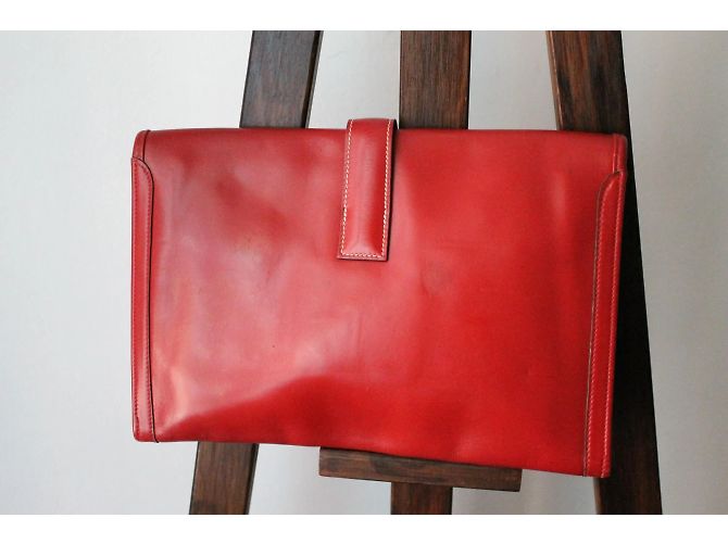 Clutch Jige di Hermès in pelle rossa Rosso - vista 9