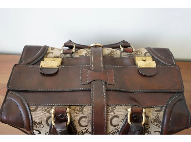 Borsa Céline 24h vintage in pelle e tessuto Marrone - vista 10