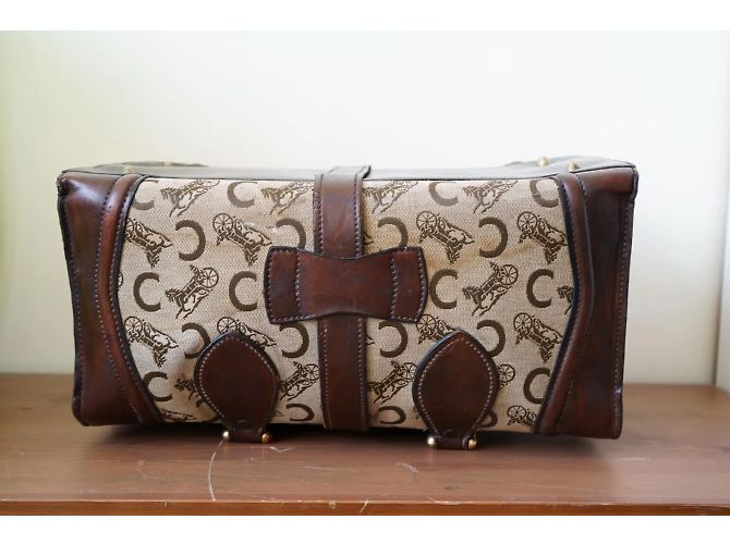 Borsa Céline 24h vintage in pelle e tessuto Marrone - vista 2