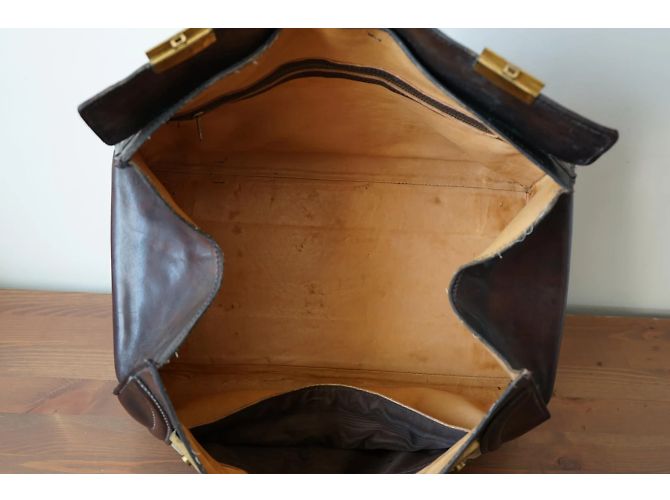 Borsa Céline 24h vintage in pelle e tessuto Marrone - vista 3