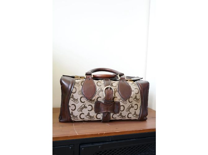 Borsa Céline 24h vintage in pelle e tessuto Marrone - vista 4